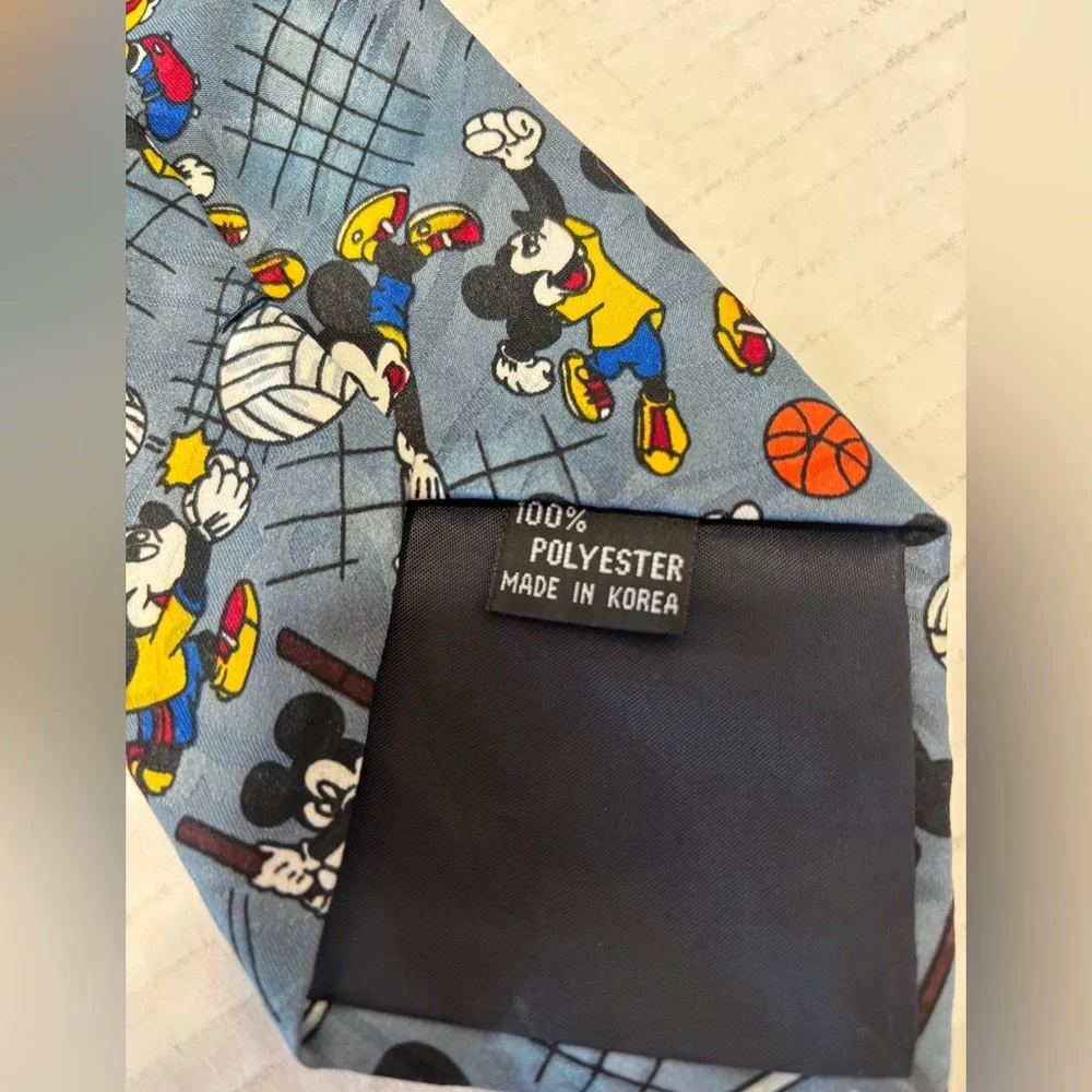 Vintage Disney Mickey Mouse Sports Tie in Blue 90’s Retro Sporty